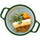 Lams massala, aardappelen, kouseband en roti koek (Halal)