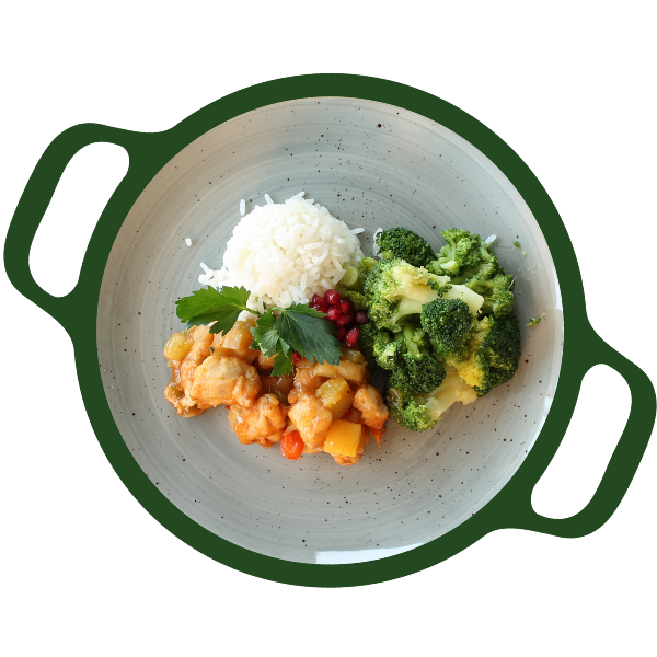 Kip Jambalaya met broccoli en rijst