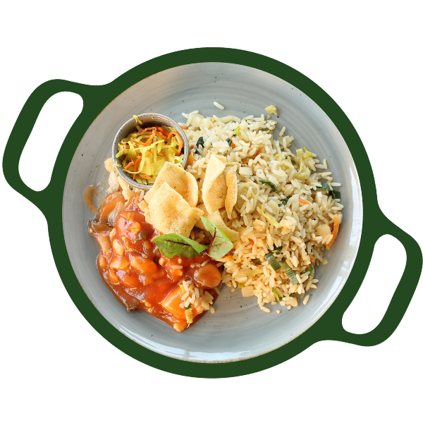 Foe yong hai met nasi goreng (Vega)