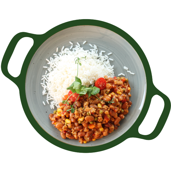 Chili sin carne met rijst (Vega)