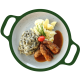 Chickenless dippers, andijvie a la crème en aardappelen (Vega)