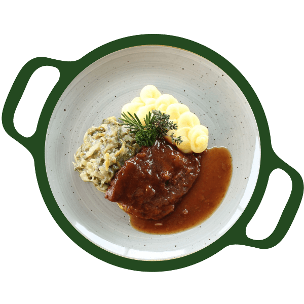 Sucadelap, andijvie a la crème en aardappelen