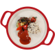 Vistimbaal, tomatensaus, ratatouille en wilde rijst