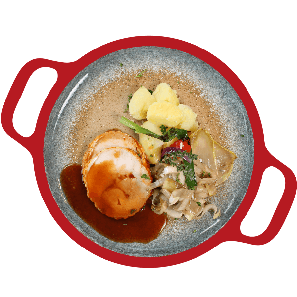 Kiprollade, witlof en aardappelen (Glut/Lac)